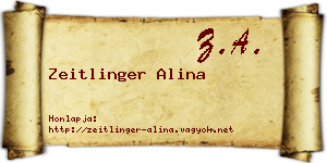 Zeitlinger Alina névjegykártya