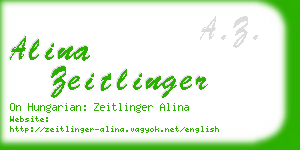 alina zeitlinger business card